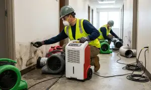 Structural drying equipment in Broken Arrow, OK removing hidden moisture from a water-damaged home